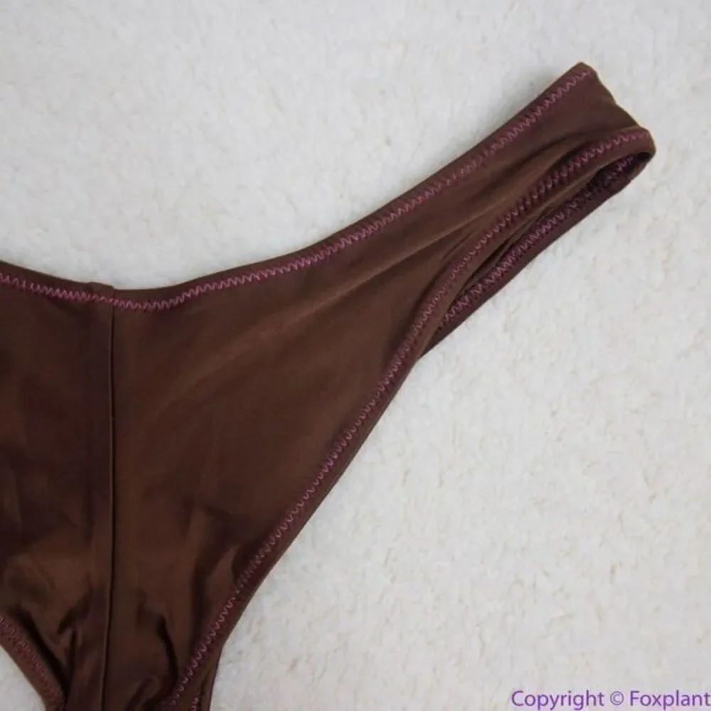 NEW Frankie's‎ Bikinis Katarina Satin Cheeky Bikini Bottom, L